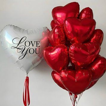 Набір гелієвих кульок сердечок LOVE YOU 5414 фото