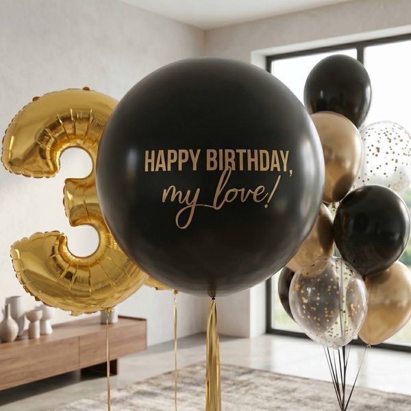 Шары на день рождения &laquo;Happy Birthday My Love&raquo; 5371 фото